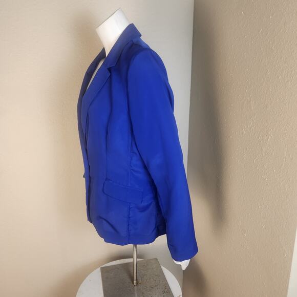 Dana Buchman Lightweight Single Button Blue Blazer Jacket, Size 8 - Picture 3 of 6